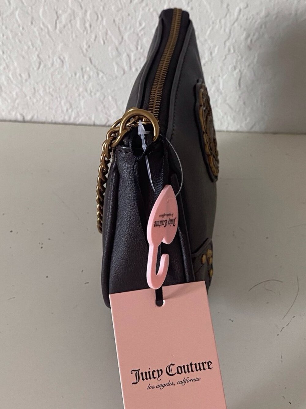 Juicy Couture In Her Juicy Era Convertible Wristlet Mini Bag Purse Chocolate NEW - Picture 10 of 14